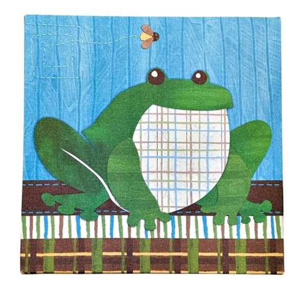 Oopsy Daisy Too Backyard Friends Canvas Wall Art Set of 2 Frog Turtle 10 x 10 In - Picture 2 of 8